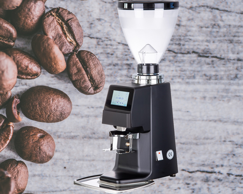 64mmの平らなぎざぎざのコーヒー豆挽器のタッチ画面のエスプレッソのコーヒー豆の粉砕機機械